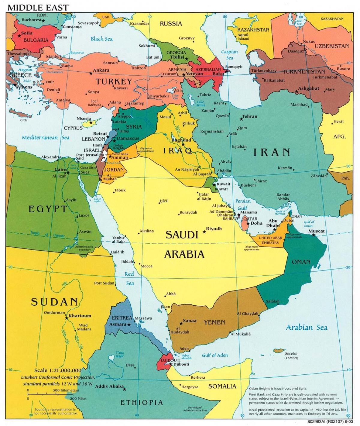Бахрейн на Ближнем Востоке карте